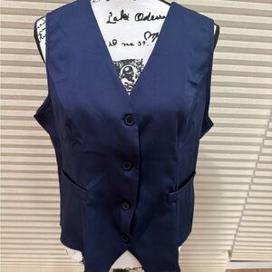 Navy Blue Button-Up Vest